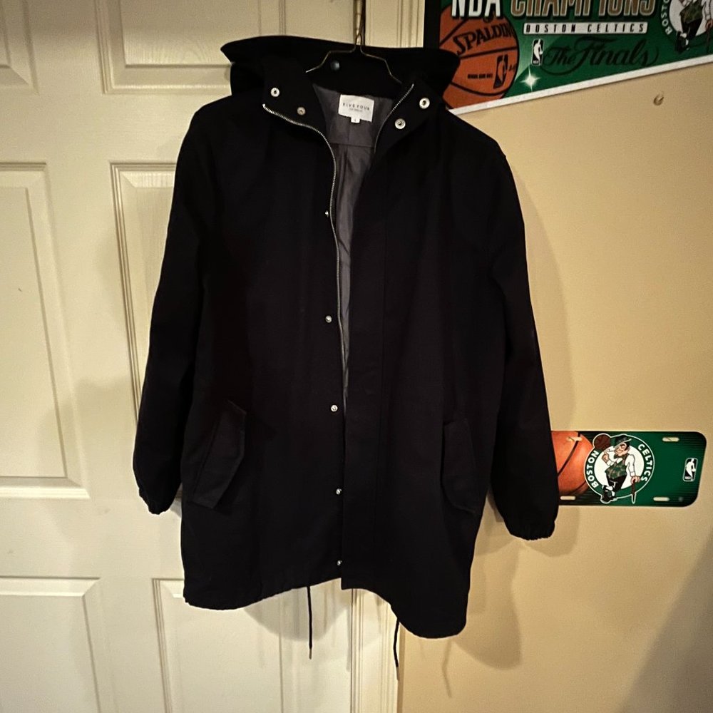 Men's Black classic causal raincoat